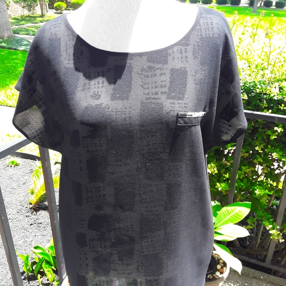 F&F Florence and Fred SHEER BLK/WHITE TOP SZ MED - Picture 2 of 4